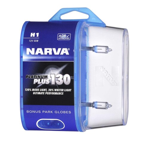 Narva  Platinum Plus 130 Globes (2 PK) H1 Halogen & 5W T10 Arctic Blue Parkers  12V 55W 48540BL2