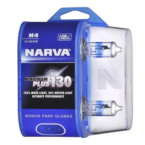 Narva H4 12V 60/55W Platinum Plus 130 Halogen Headlight Globes 48542BL2