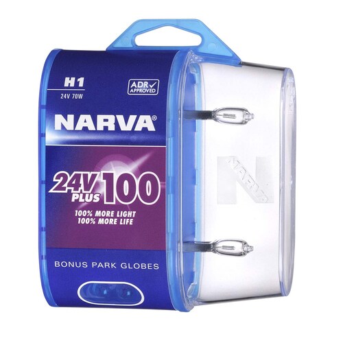 Narva H1 24V 70W Plus 100 Long Life Headlight Globes Twin Pack - Pair (48705BL2)