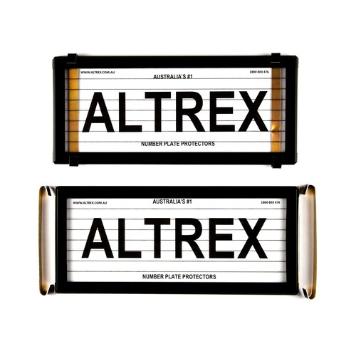 Altrex Number Plate Protector Covers - Slimline Black With Lines 4VSL *check plate size*