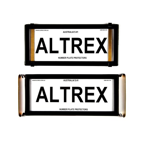 Altrex Number Plate Protector Covers - Slimline Black Without Lines (250X100Mm & 4VSNL)