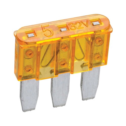 Narva 5 Amp Orange Micro 3 Blade Fuse - Blister Pack of 5 (51205BL)