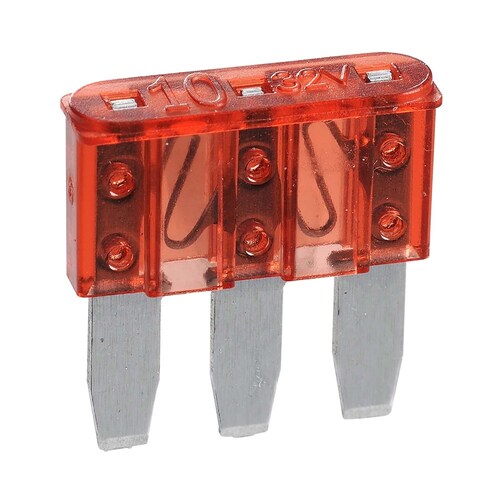 Narva 10 Amp Red Micro 3 Blade Fuse - Blister Pack of 5 (51210BL)
