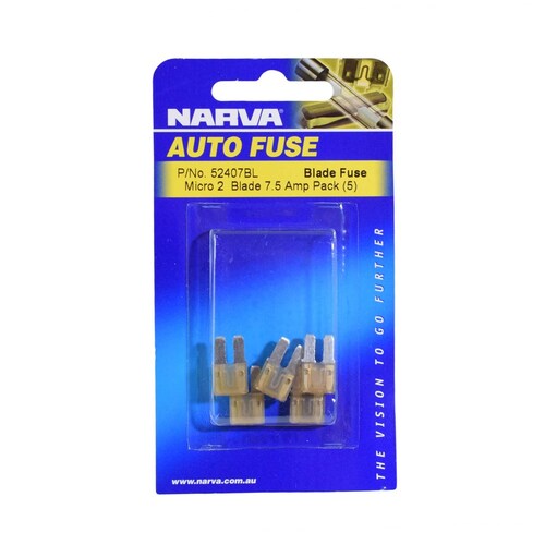 Narva 7.5 Amp Brown Micro 2 Blade Fuse - Pack of 5 (52407BL)