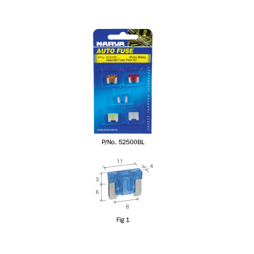 Narva Micro Blade Fuse 7.5amp - Blister Pack 5 52507BL
