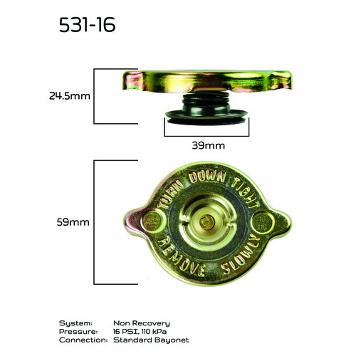 CPC Radiator Cap 531-16
