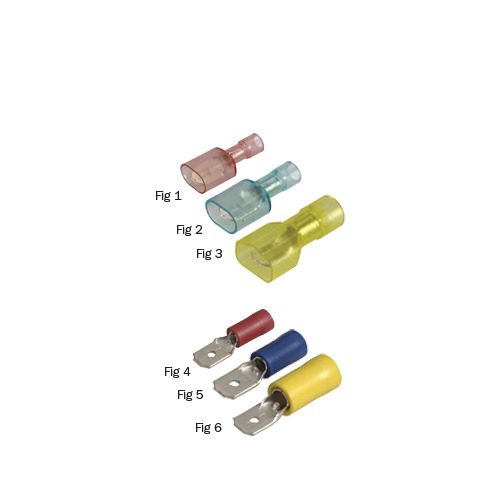 Narva Male Blade Ins Yellow 6.3mm 50 56113