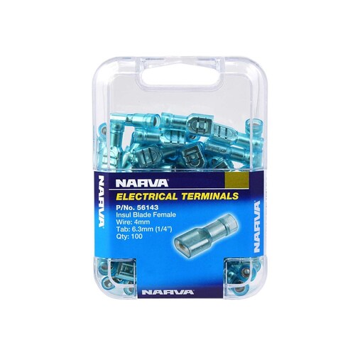 Narva 6.3 x 0.8mm Female Blade Terminal Blue Pack of 100 - 56143