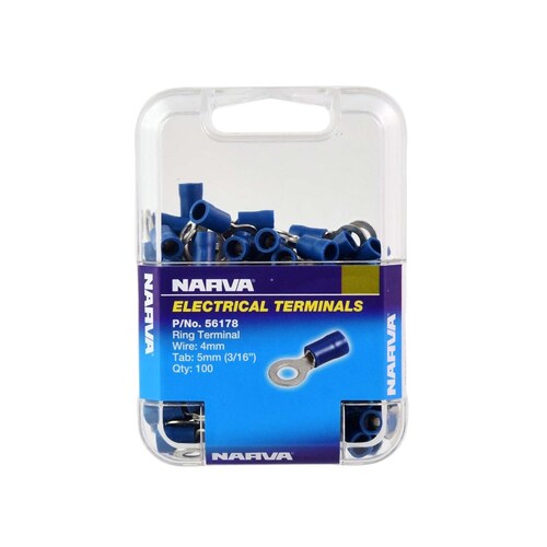 Narva 5.0mm Ring Terminal Blue Pack of 100 - 56178