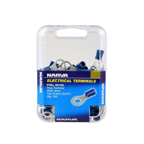 Narva 8.4mm Ring Terminal Blue Pack of 100 - 56182