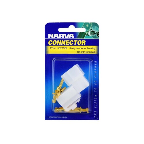 Narva 3 Way Male Quick Connector Housing Pack of 2 - 56273BL