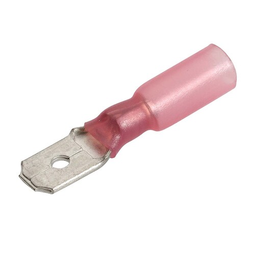 Narva 6.3 x 0.8mm Adhesive Lined Male Blade Terminal Red - Pack of 20 (56320BL)