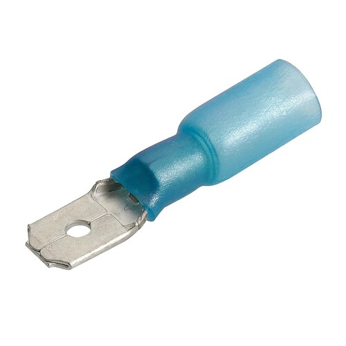 Narva 6.3 x 0.8mm Adhesive Lined Male Blade Terminal Blue - Pack of 20 (56322BL)