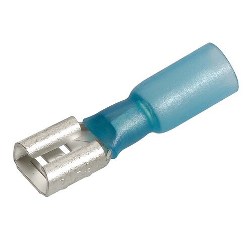Narva 6.3 x 0.8mm Adhesive Lined Female Blade Terminal Blue - Pack of 20 (56330BL)
