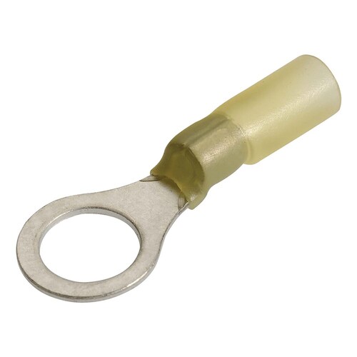 Narva 9.5mm Adhesive Lined Ring Terminal Yellow 3/8" Pack of 12 - 56374BL