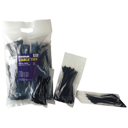 Narva Cable Tie Bulk Assorted 1000 Pack 56430