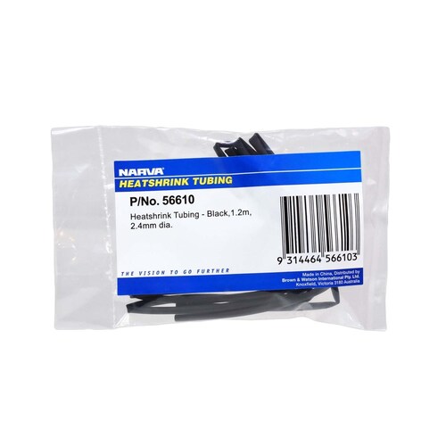 Narva 2.4mm Black Heatshrink - 1.2m Length (56610)