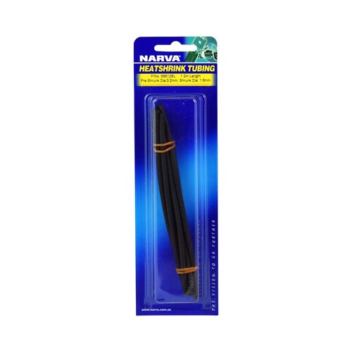 Narva 3.2mm Black Heatshrink Tubing - 1.2m Length - 56612BL