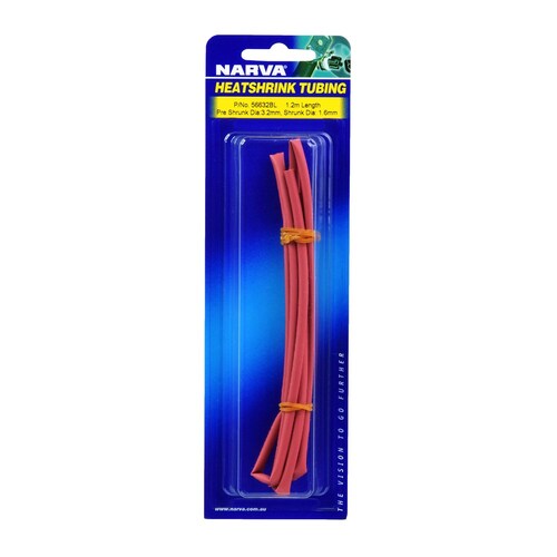 Narva 3.2mm Red Heatshrink Tubing - 1.2m Length (56632BL)