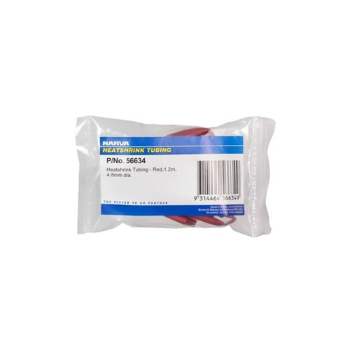 Narva 4.8mm x 1.2m Red Heatshrink - 56634