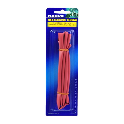 Narva 6.4mm Red Heatshrink Tubing - 1.2m Length (56636BL)