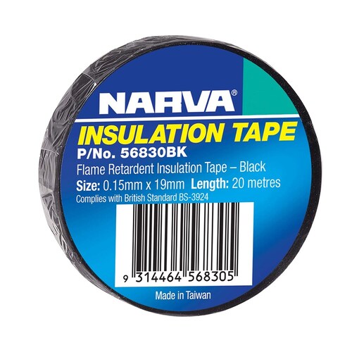 Narva 19mm Flame Retardant Insulation Tape Black - 56830BK