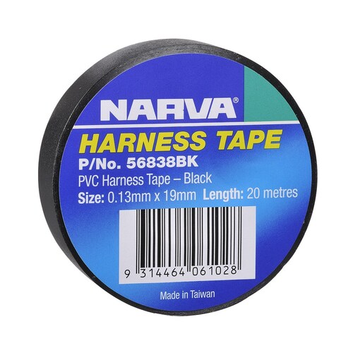 Narva 19mm PVC Harness Tape Black - 1 Roll (56838BK)