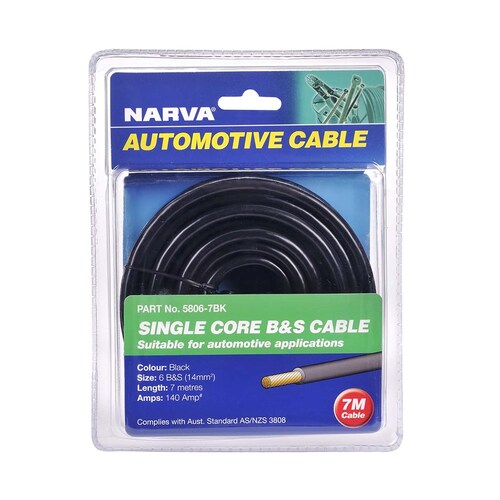 Narva 140A Black 6 B&S Cable - 7M Length