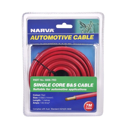 Narva 140A Red 6 B&S Cable 7M - 5806-7RD