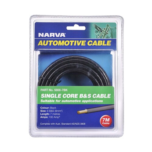 Narva 100A Black 8 B&S Cable 5M - 5808-7BK
