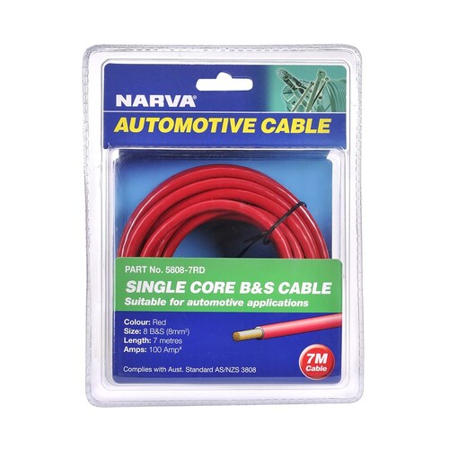 Narva 100A Red 8 B&S Cable 5M - 5808-7RD