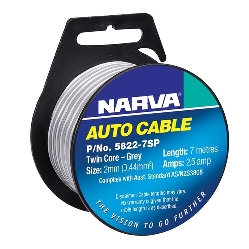 Narva 2.5A 2mm Twin Core Speaker Cable - 7m Length