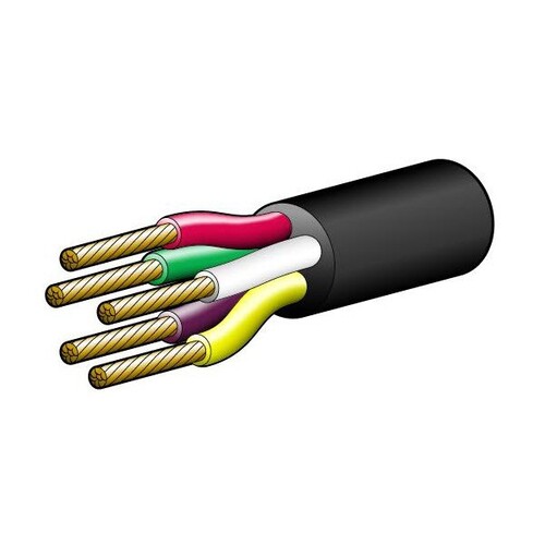 Narva 5 Core Trailer Cable 30m 10a 3mm Red Green Yellow White Brown With Black Sheath 5853-30TC