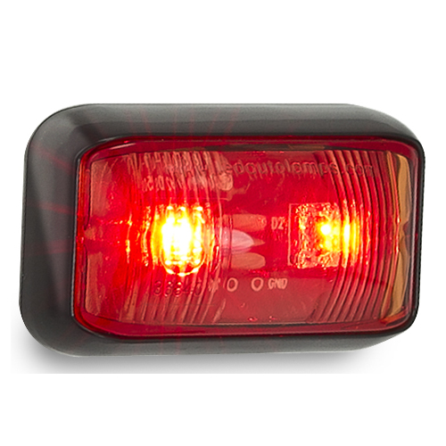 LED Auto Lamps  10volt-30volt Rear Position Marker In Blister Pack With 2 Red  Led's 58mm X 35mm X 21mm With 40cm Wire. Adr Approved Crn No 36840    5