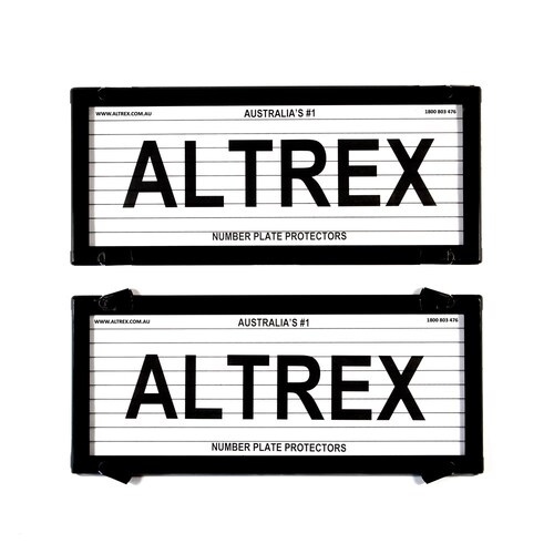 Altrex Number Plate Protector Covers - Black With Lines (314X134Mm & 314X134Mm) - 5L 314x134mm
