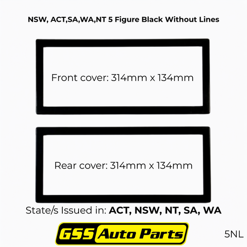 Altrex Number Plate Protector Covers Black Without Lines 5NL 314x134mm