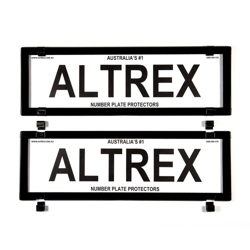 Altrex Number Plate Protector Covers - Dual Slimline Black Without Lines (315X100Mm & 5VSNL)
