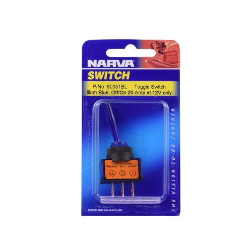 Narva Illuminated Off/On Toggle Switch Blue - 60051BL