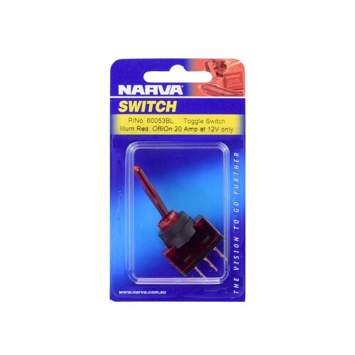 Narva Illuminated Off/On Toggle Switch Red - 60053BL