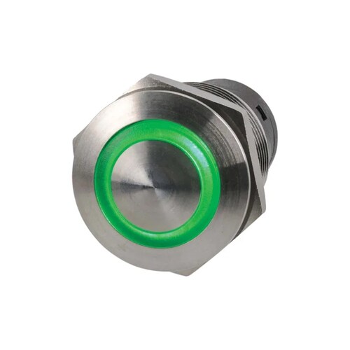 Narva LED Push Button On/Off Switch with Blue Illumination - 60075BL