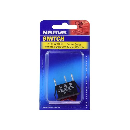 Narva Illuminated Off/On Rocker Switch Red - 62018BL