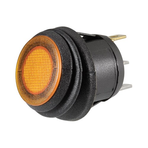 Narva Off/On Rocker Switch with Waterproof Neoprene Boot and Amber LED - 62036BL