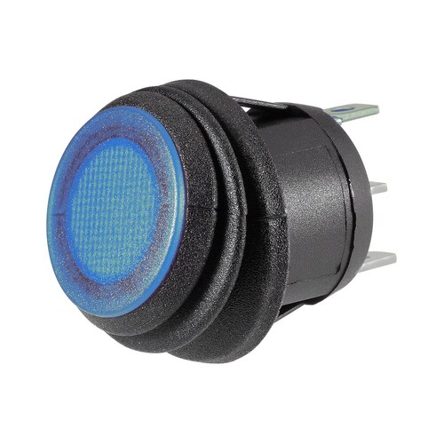 Narva Off/On Rocker Switch with Waterproof Neoprene Boot and Blue LED - 62037BL