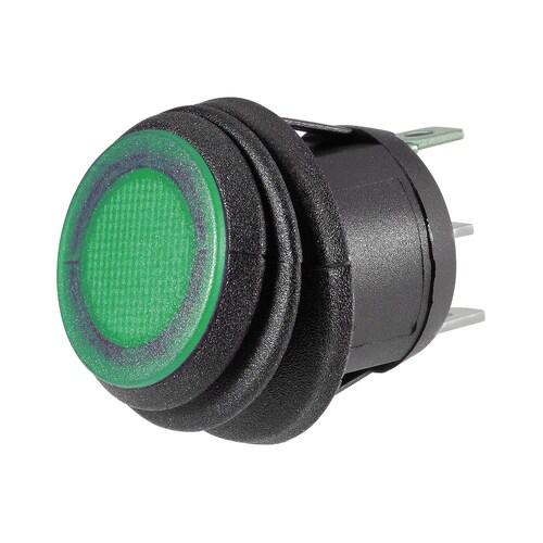 Narva Off/On Rocker Switch with Waterproof Neoprene Boot and Green LED - 62038BL