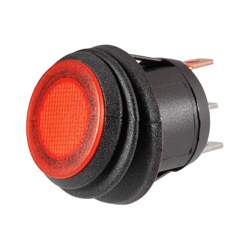 Narva Off/On Rocker Switch with Waterproof Neoprene Boot and Red LED - 62039BL