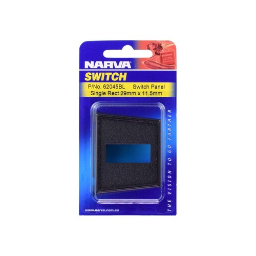 Narva Single Rectangle Black Plastic Switch Panel - 62045BL
