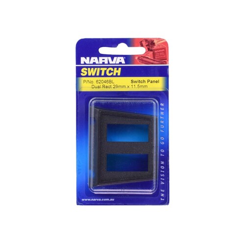 Narva Dual Rectangle Black Plastic Switch Panel - 62046BL