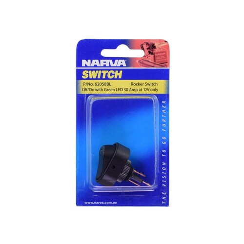 Narva Off/On Rocker Switch with Green LED - 62058BL