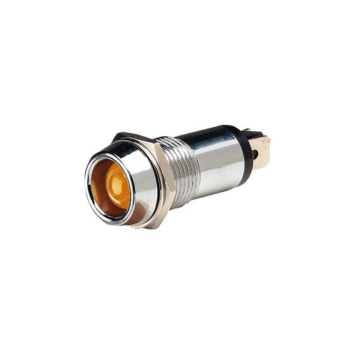Narva 12 Volt Chrome Pilot Lamp with Amber LED - 62090BL