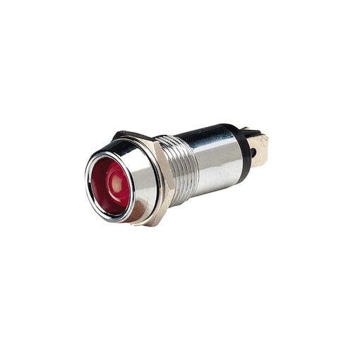 Narva 12 Volt Chrome Pilot Lamp with Red LED - 62092BL